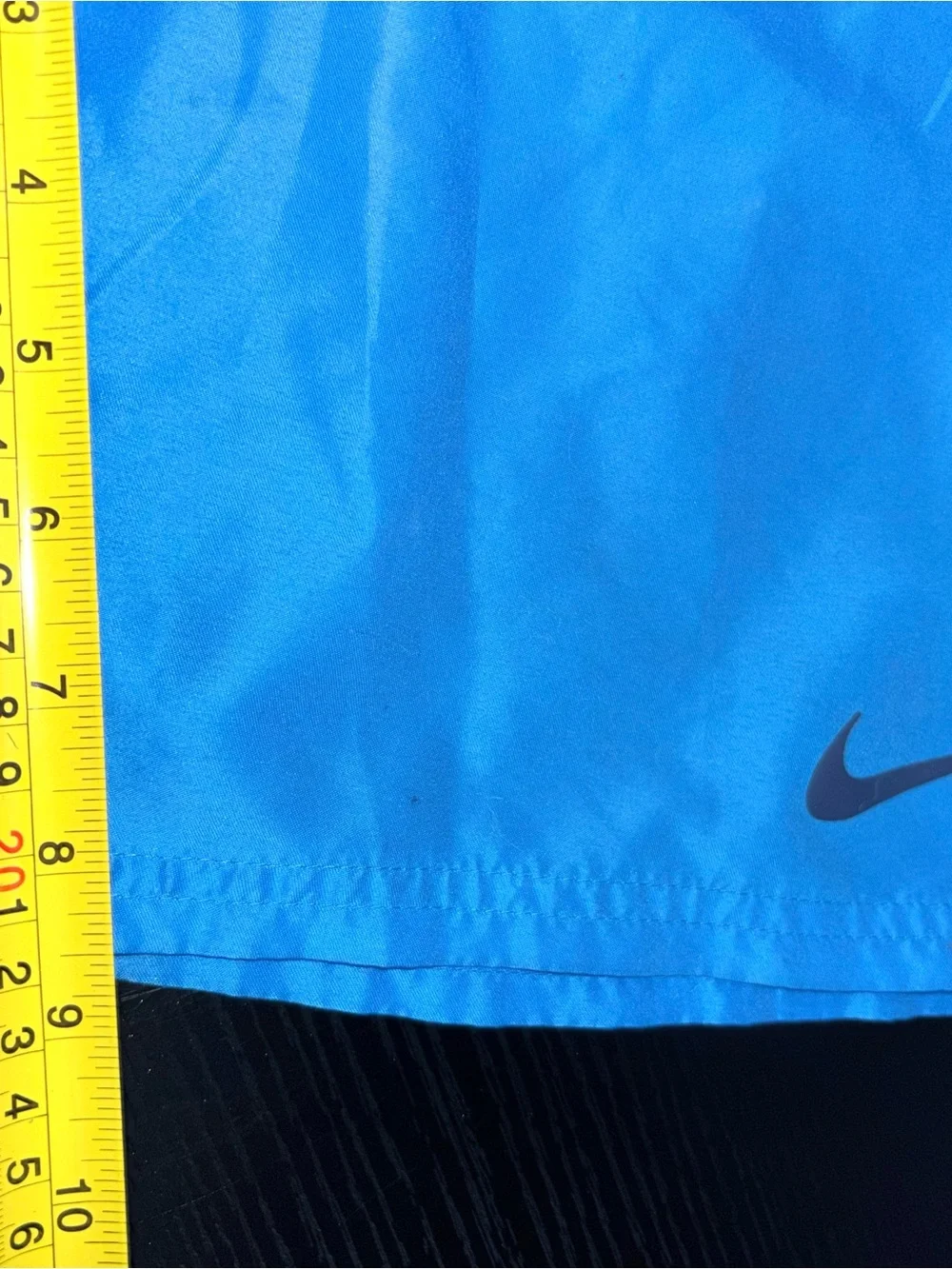 Nike Logo Tape Swim Trunks Mens Tagged Small Blue Drawstring Mesh Lined